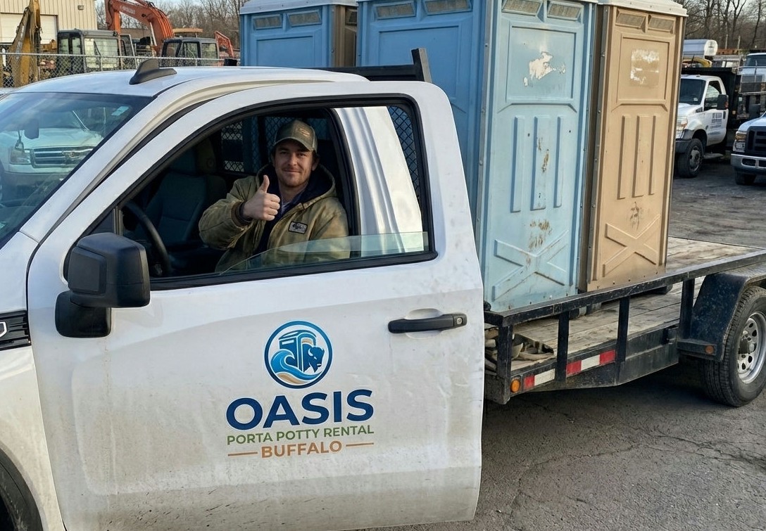 Oasis Porta Potty Rental Buffalo Delivery Truck